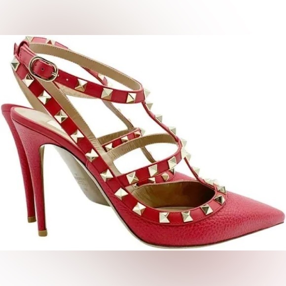 VALENTINO Rockstud T-Strap Pointed Toe Pump (size 40.5) - Picture 2 of 7